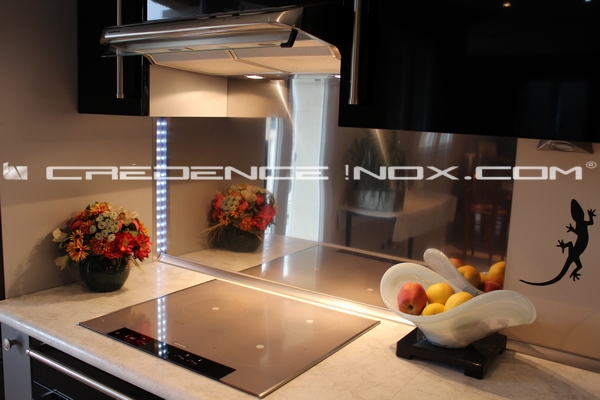 Crédence inox miroir